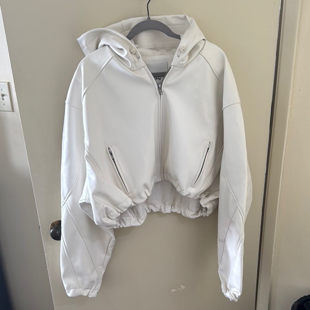 Khy cropped faux leather jacket (some marks).  New with tags!